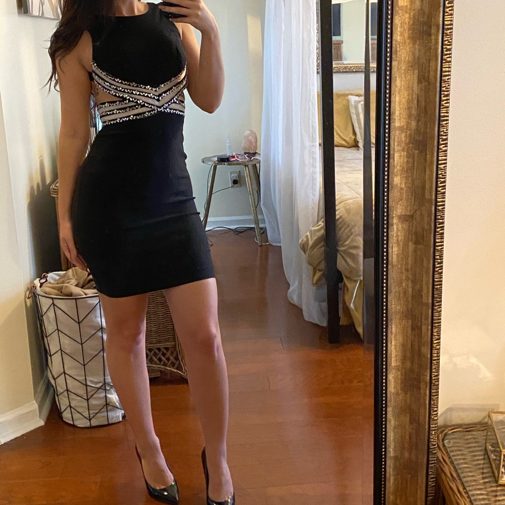 Blondie Nites embellished mini semi formal dress